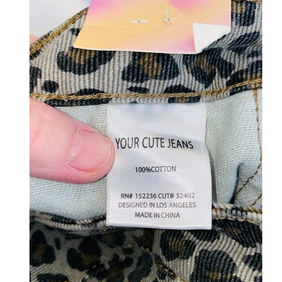 NWT Your Cute Jeans Girl's Cargo Jeans in Animal Print - Wide Leg - Size 7 - Picture 7 of 9